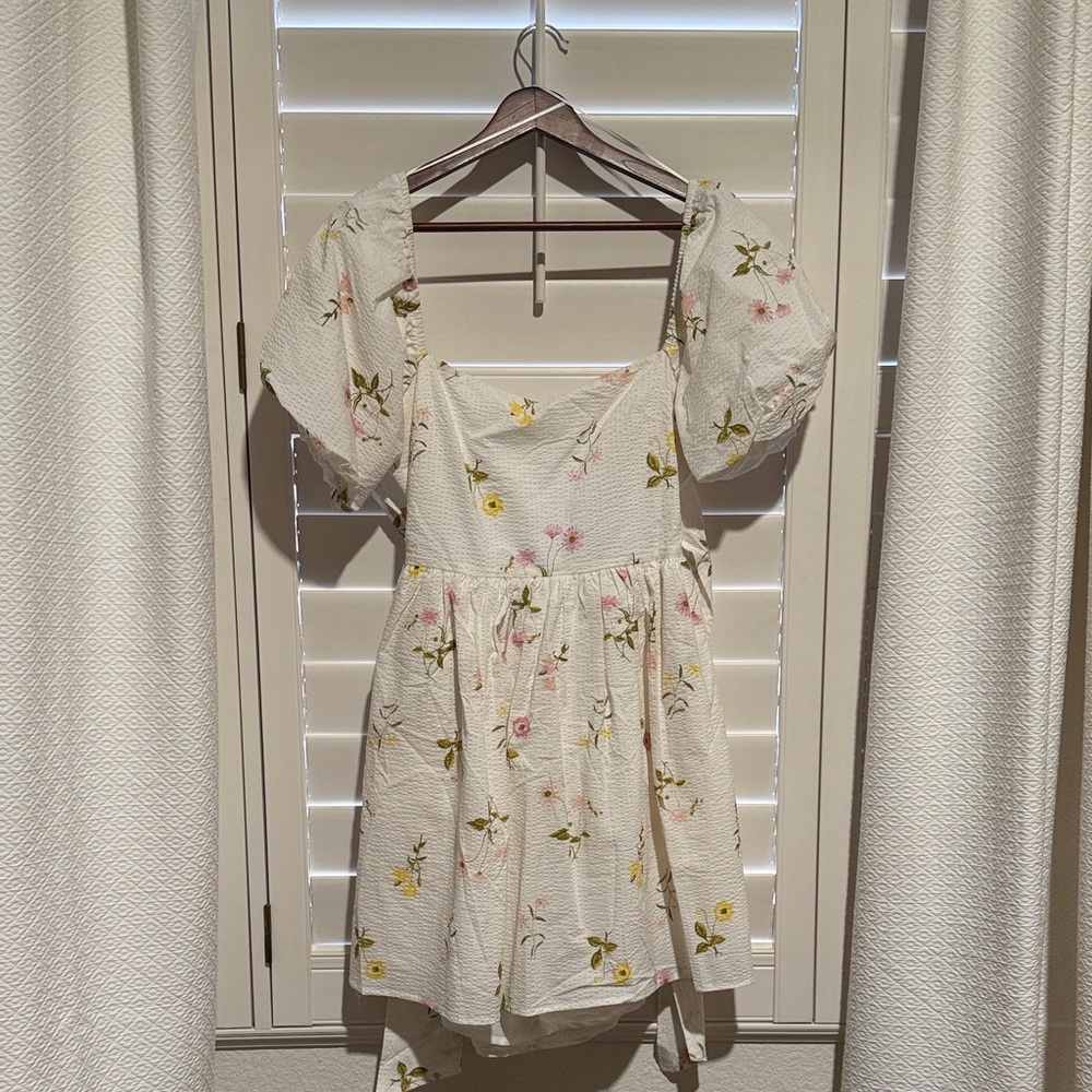 Francesca's Collections White Floral Dress